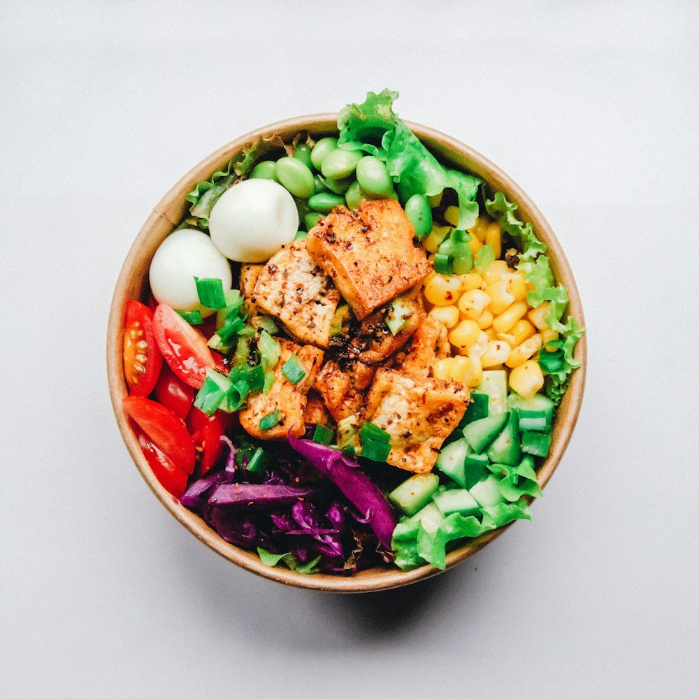 Colorful bowl of healthy food
